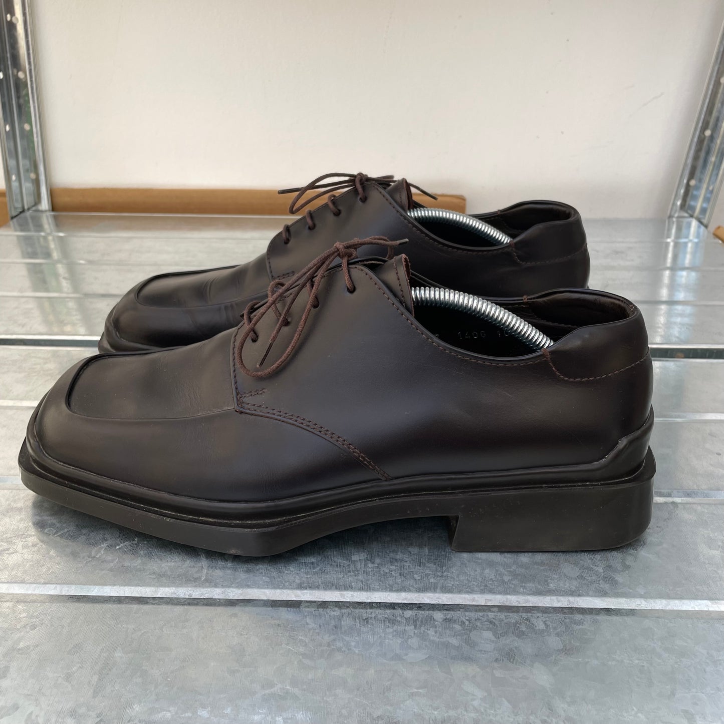 Prada Black FW99 Leather Square Toe Oxford Shoes