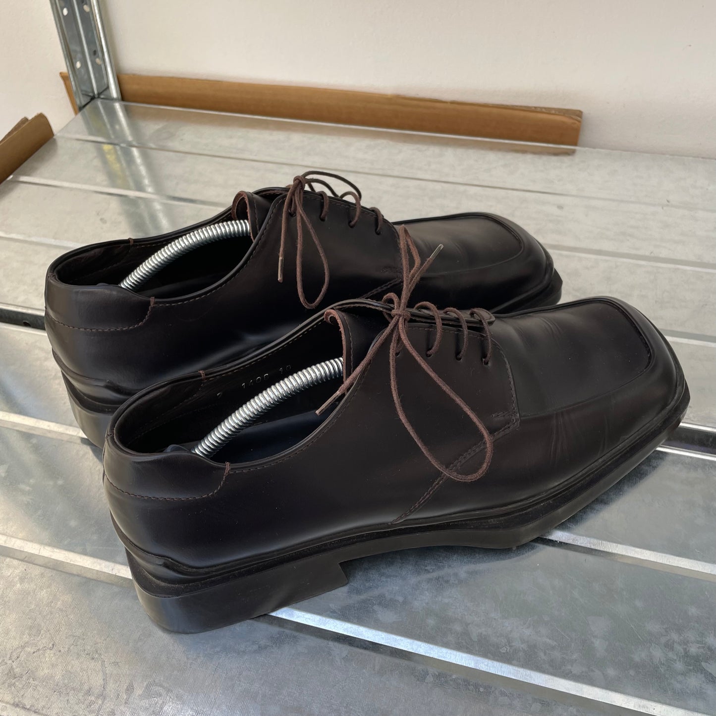 Prada Black FW99 Leather Square Toe Oxford Shoes