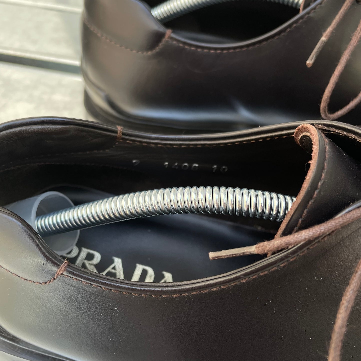 Prada Black FW99 Leather Square Toe Oxford Shoes