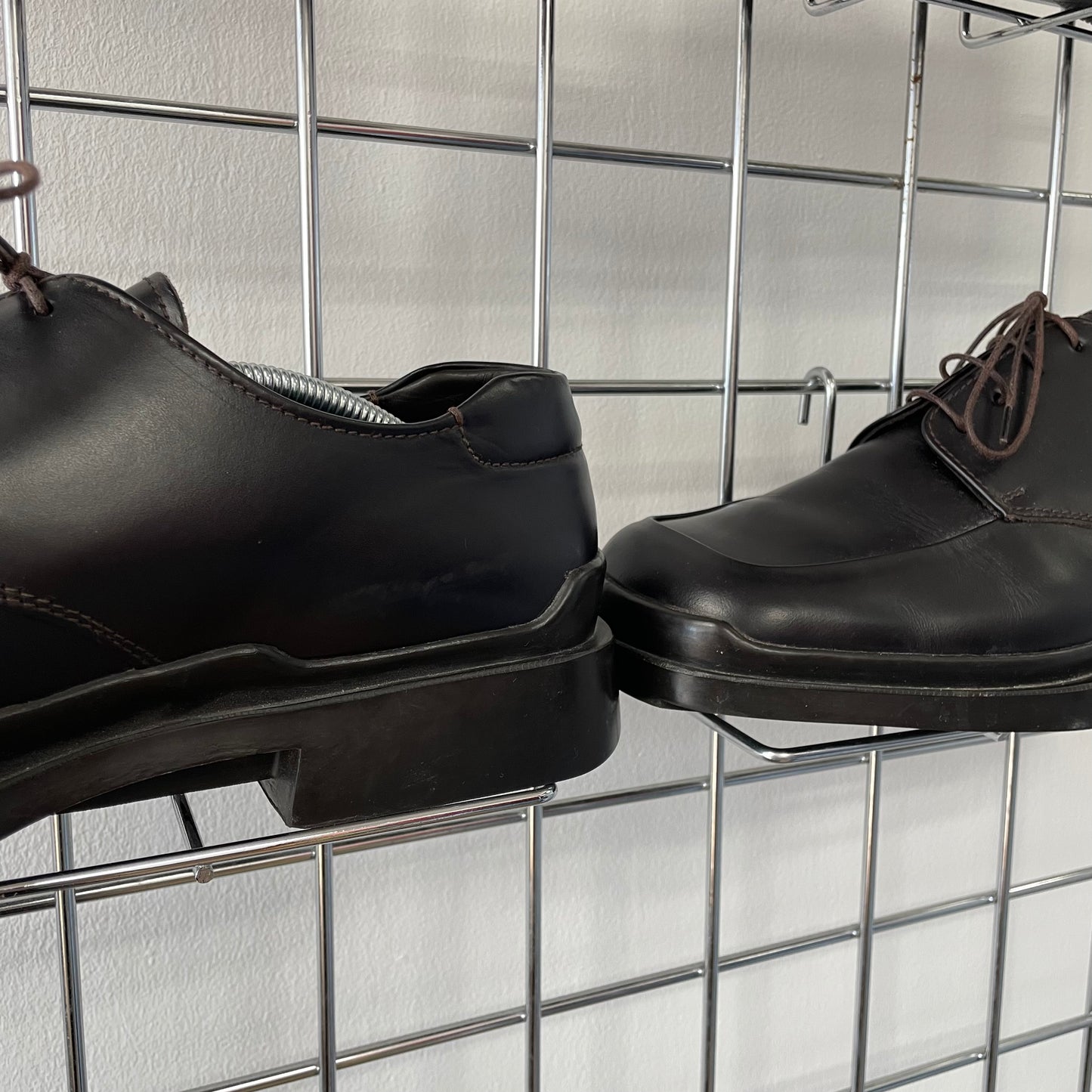 Prada Black FW99 Leather Square Toe Oxford Shoes