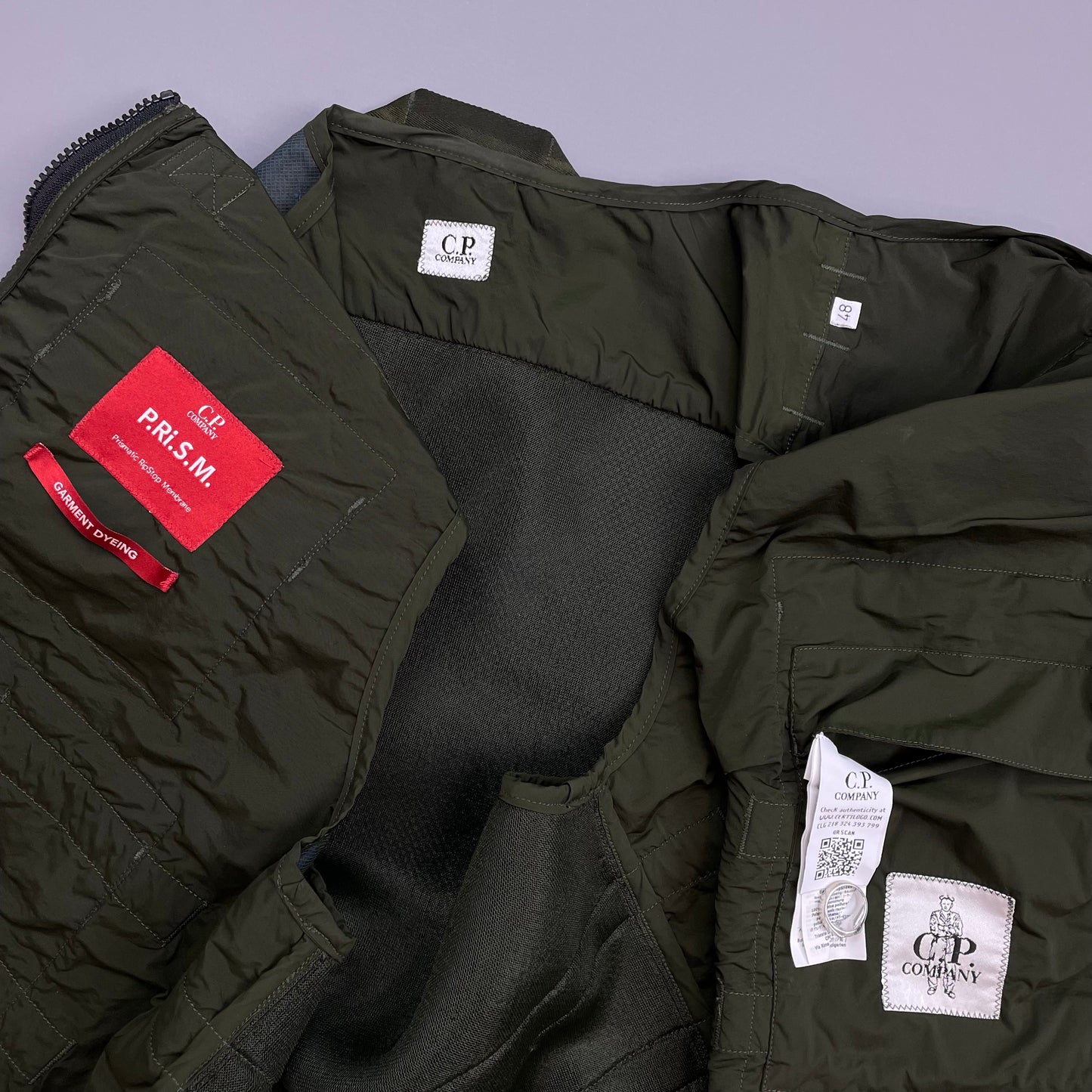 C.P. Company Khaki & Blue P.Ri.S.M Ripstop Tactical Gilet Lens Vest