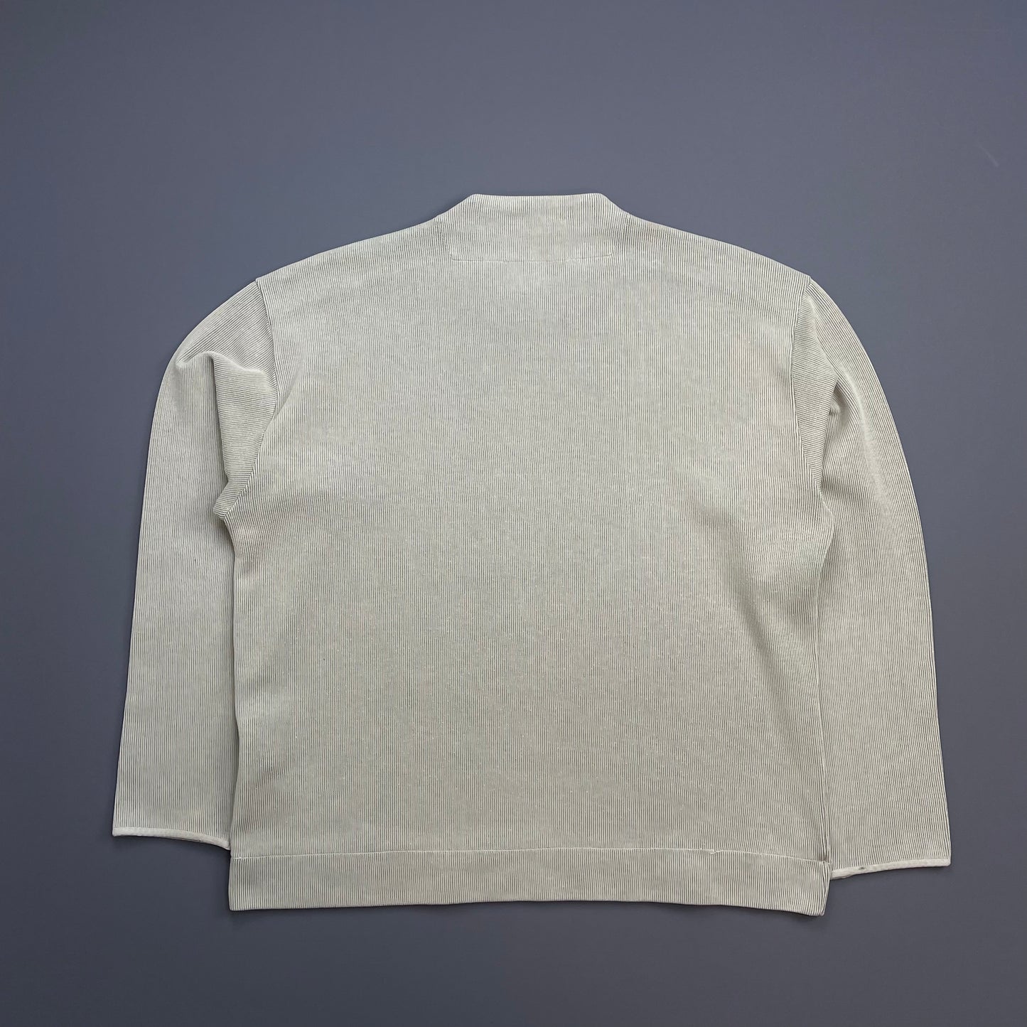 Stone Island Beige SS98 Ribbed Cotton Blend Technical Jumper