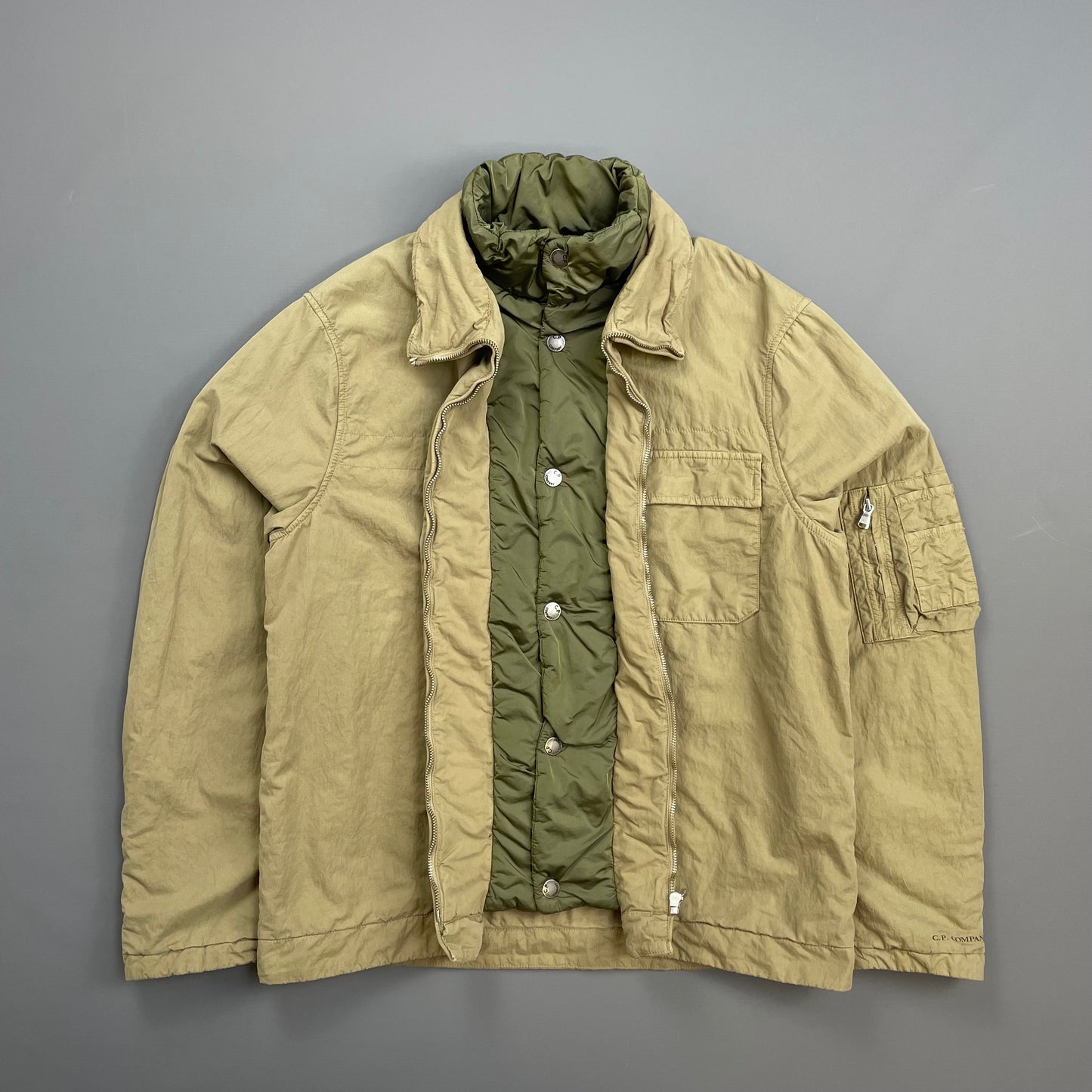 C.P. Company Beige & Green AW05 Lined Harrington Jacket