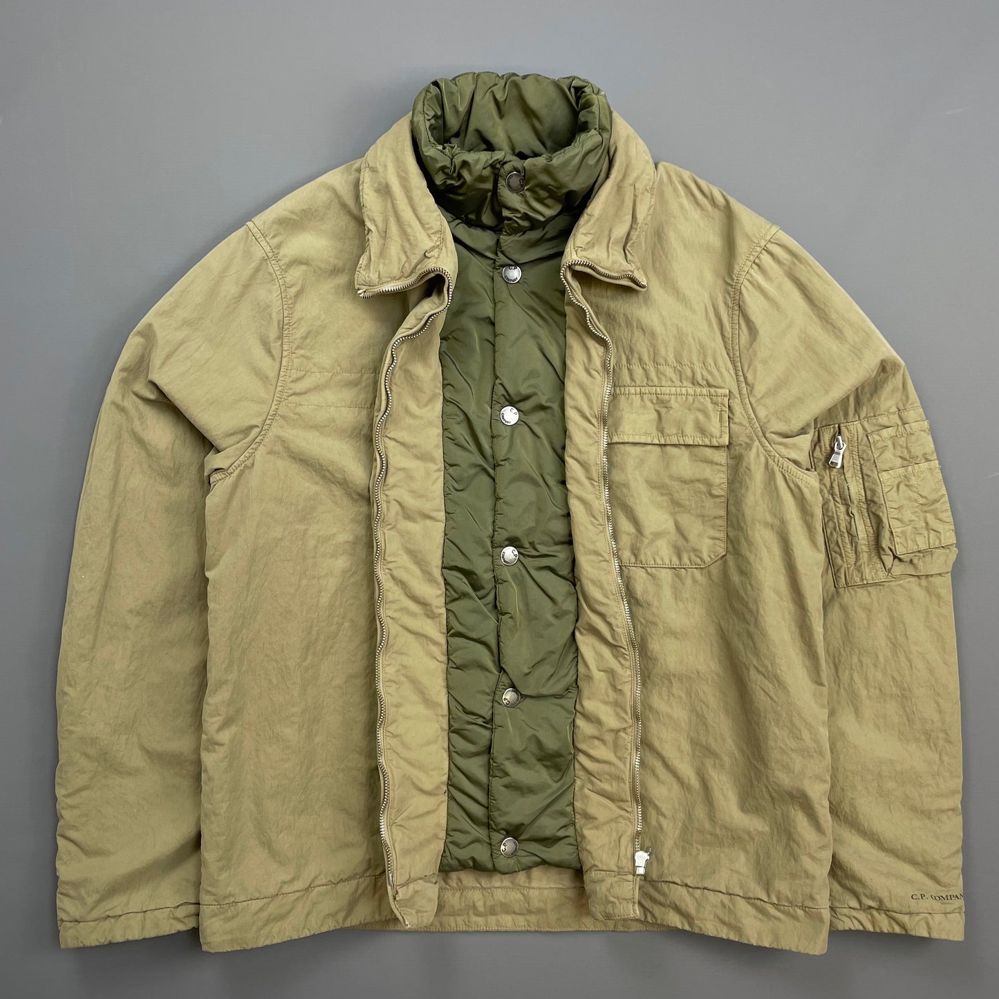 C.P. Company Beige & Green AW05 Lined Harrington Jacket