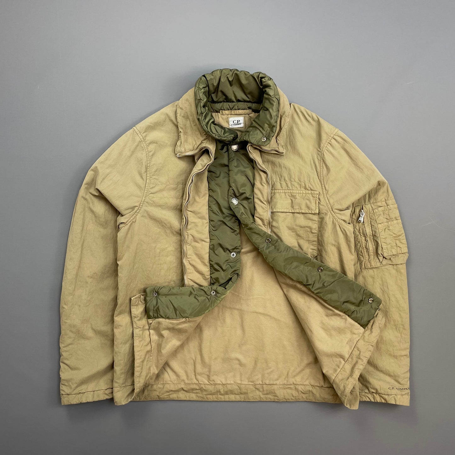 C.P. Company Beige & Green AW05 Lined Harrington Jacket