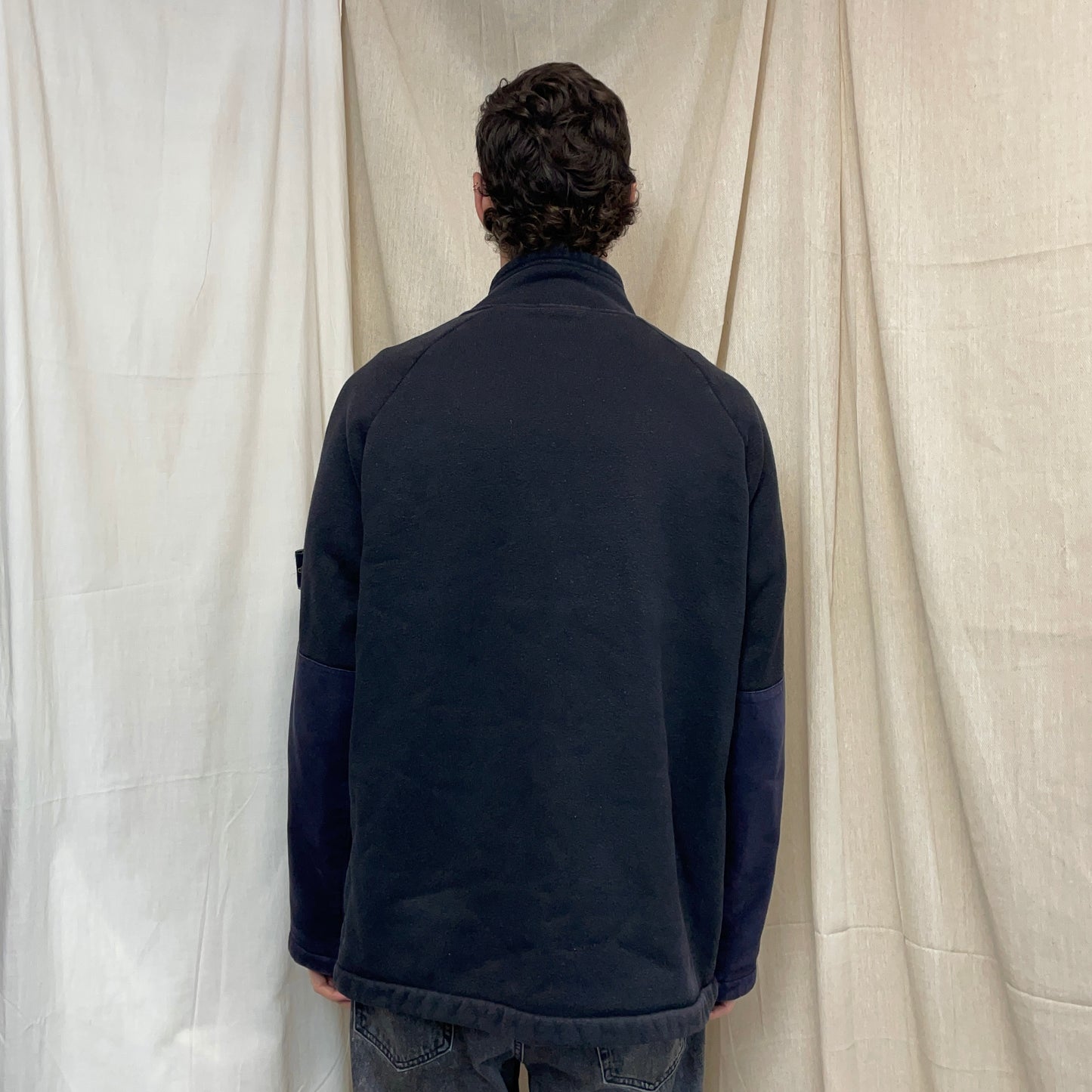 Stone Island Dark Grey AW99 Fleece-Lined Thick Cotton Jacket