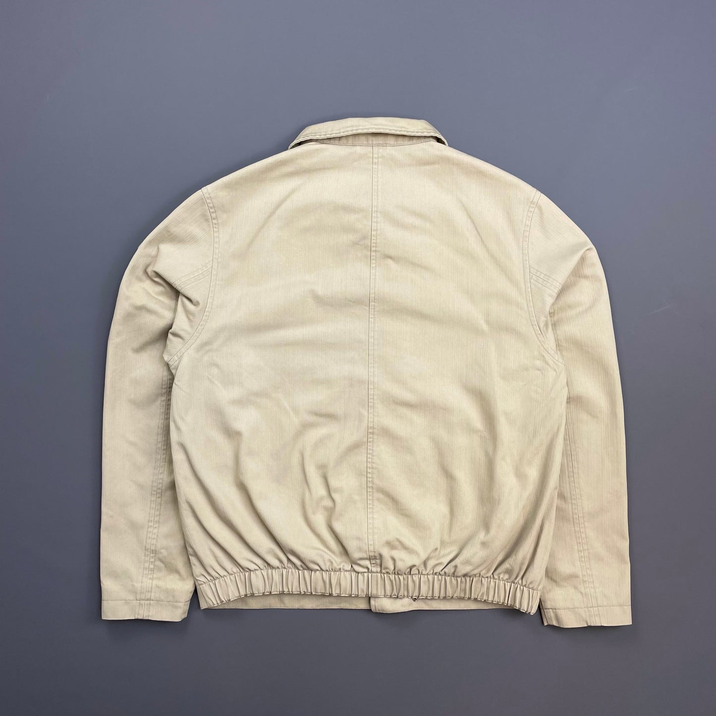 Yves Saint Laurent Homme Cream Dual Asymmetrical-Zip Harrington Jacket
