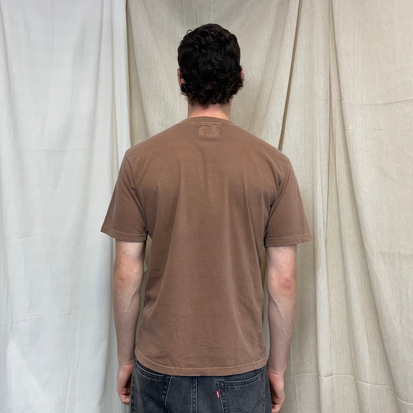 Armani Jeans Light Brown 90s Chest Spellout Tee