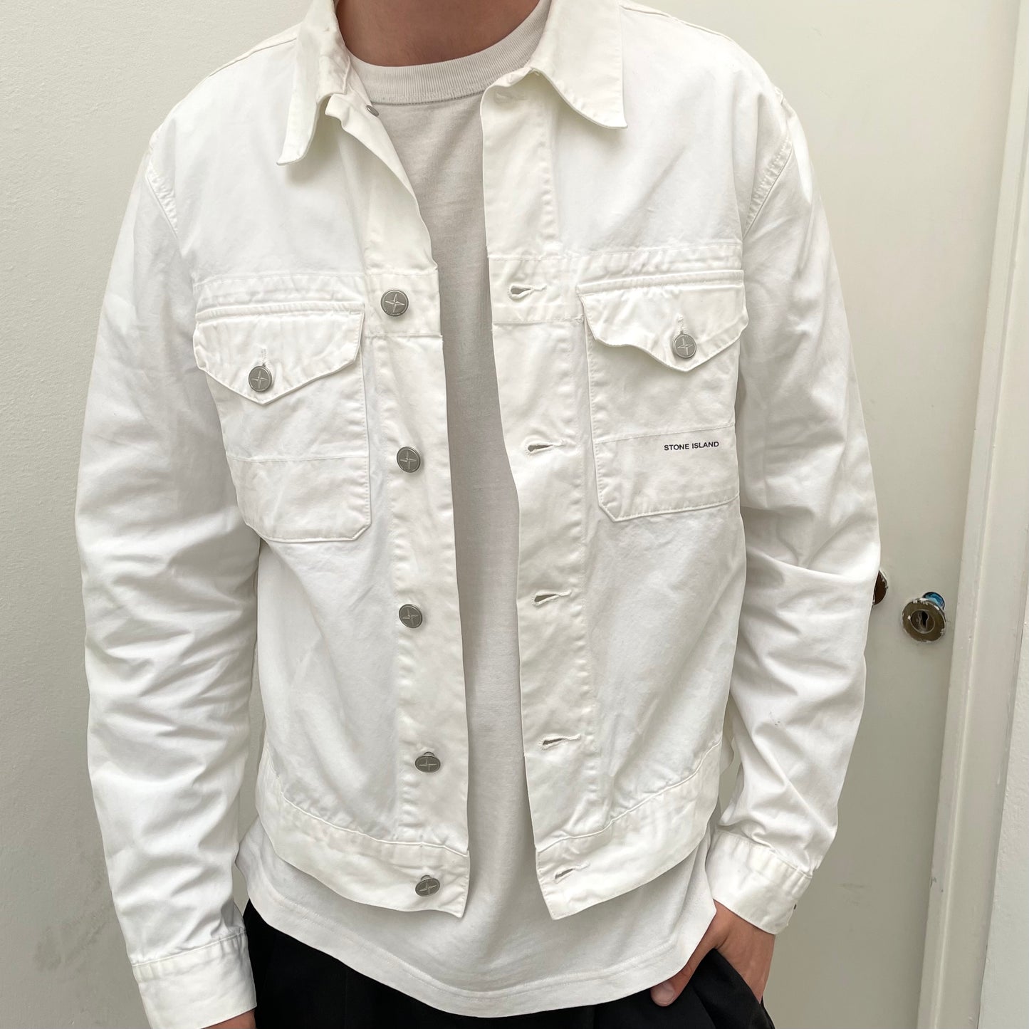 Stone Island Denims White SS06 Cotton Trucker Jacket