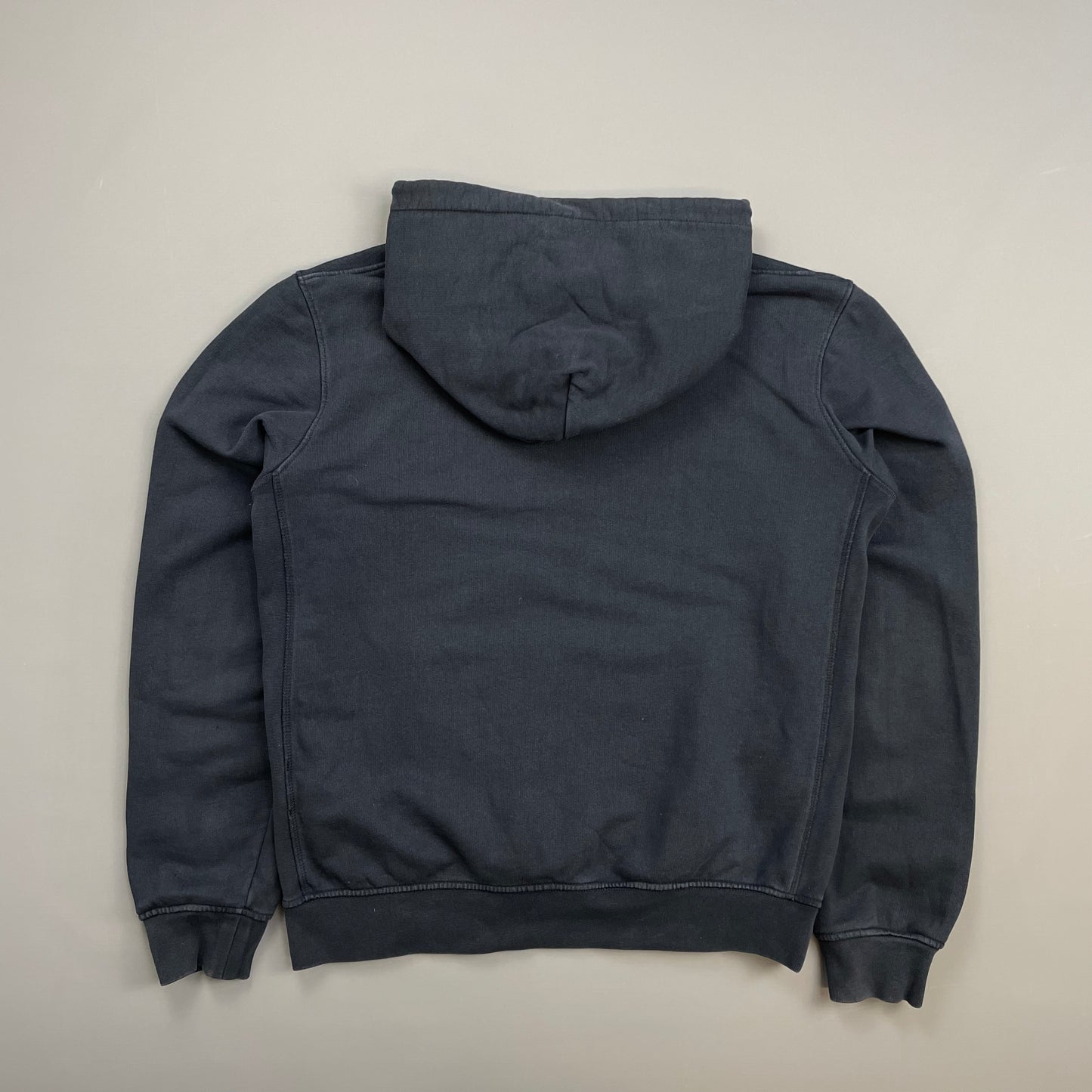 Prada Sport Navy Drawstring Zip-Through Cotton Hoodie
