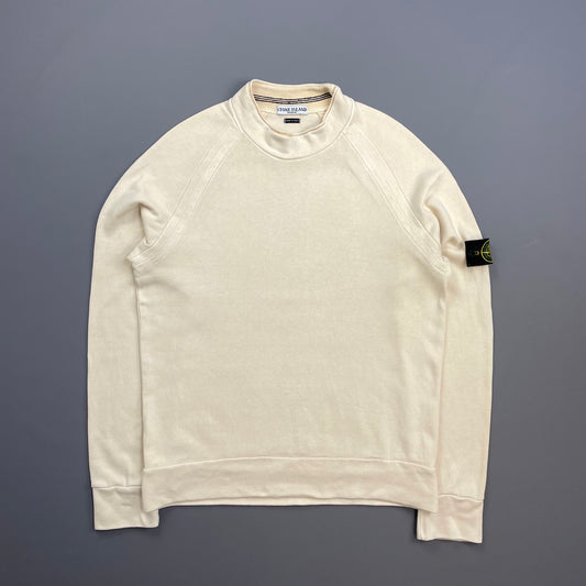 Stone Island Cream 00s Midweight Cotton Mockneck Jumper