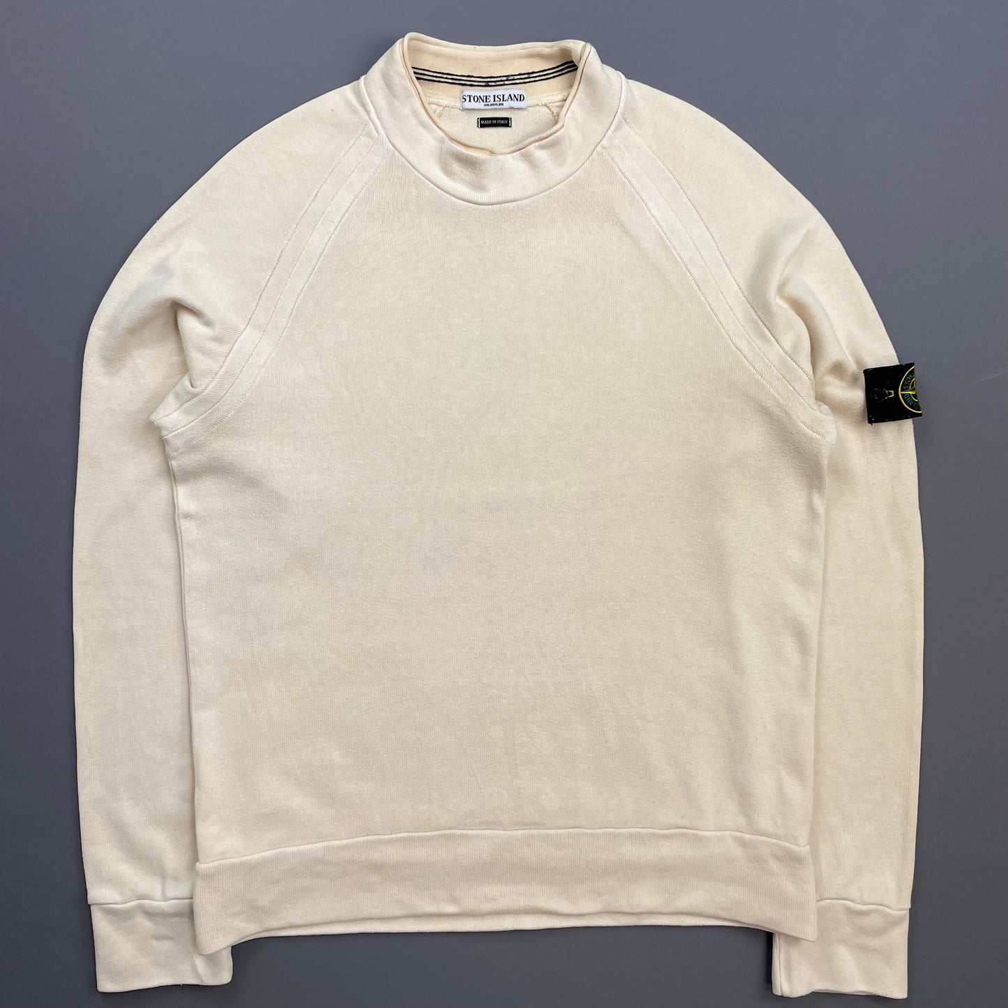 Stone Island Cream 00s Midweight Cotton Mockneck Jumper