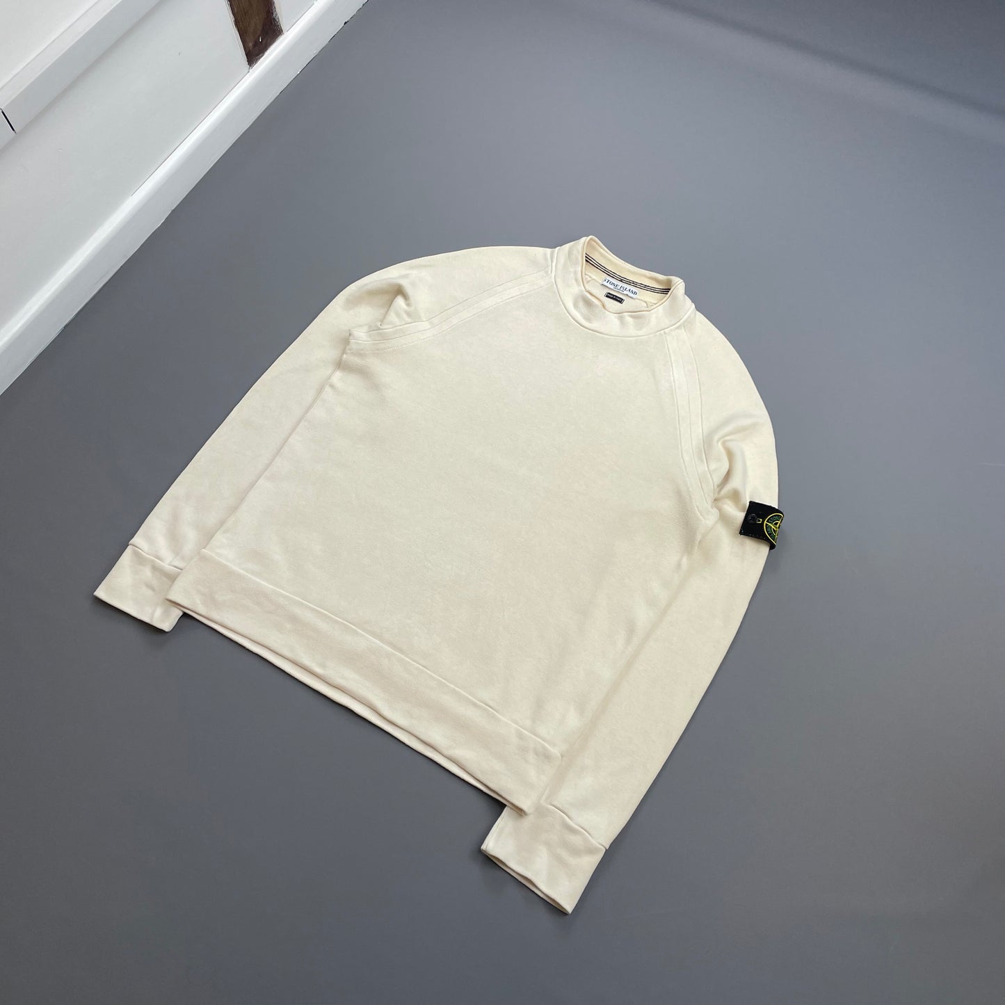 Stone Island Cream 00s Midweight Cotton Mockneck Jumper