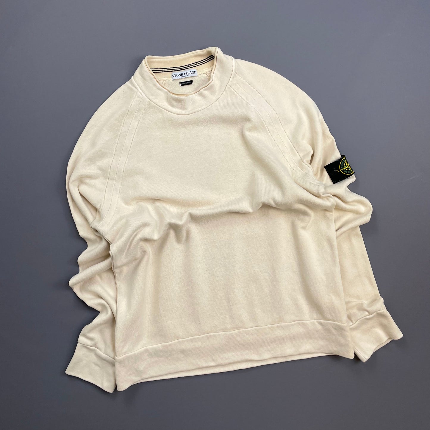 Stone Island Cream 00s Midweight Cotton Mockneck Jumper