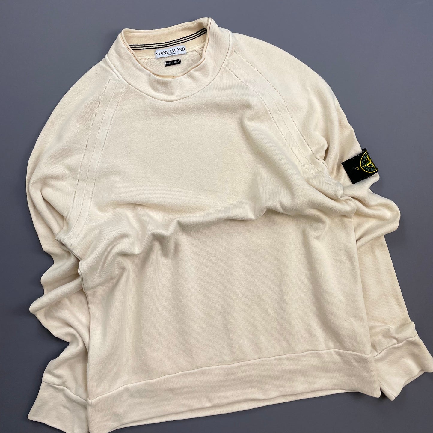 Stone Island Cream 00s Midweight Cotton Mockneck Jumper
