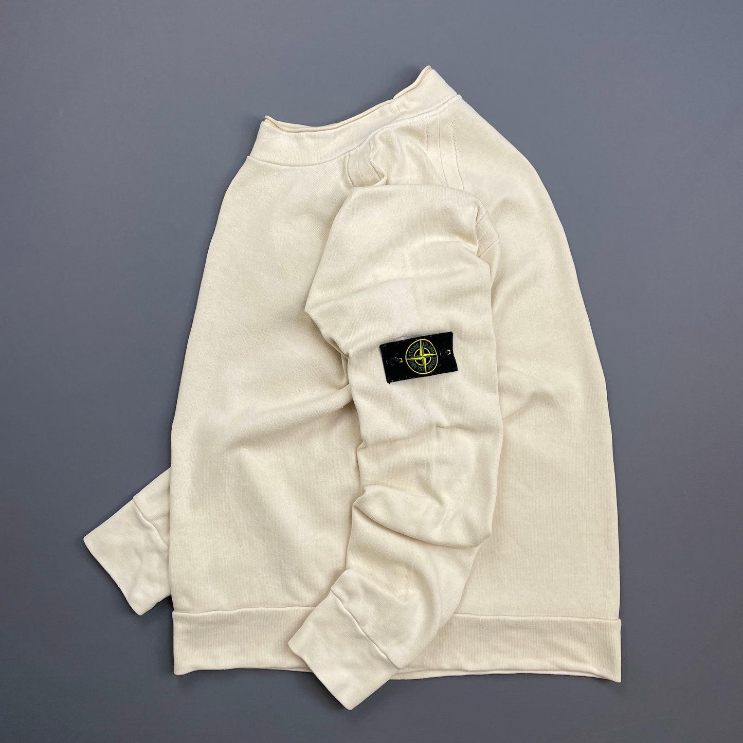Stone Island Cream 00s Midweight Cotton Mockneck Jumper