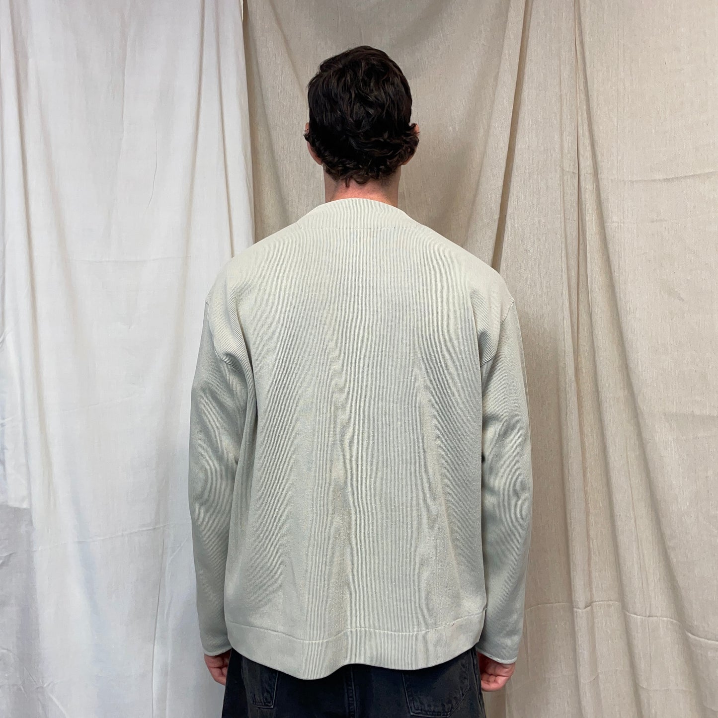 Stone Island Beige SS98 Ribbed Cotton Blend Technical Jumper