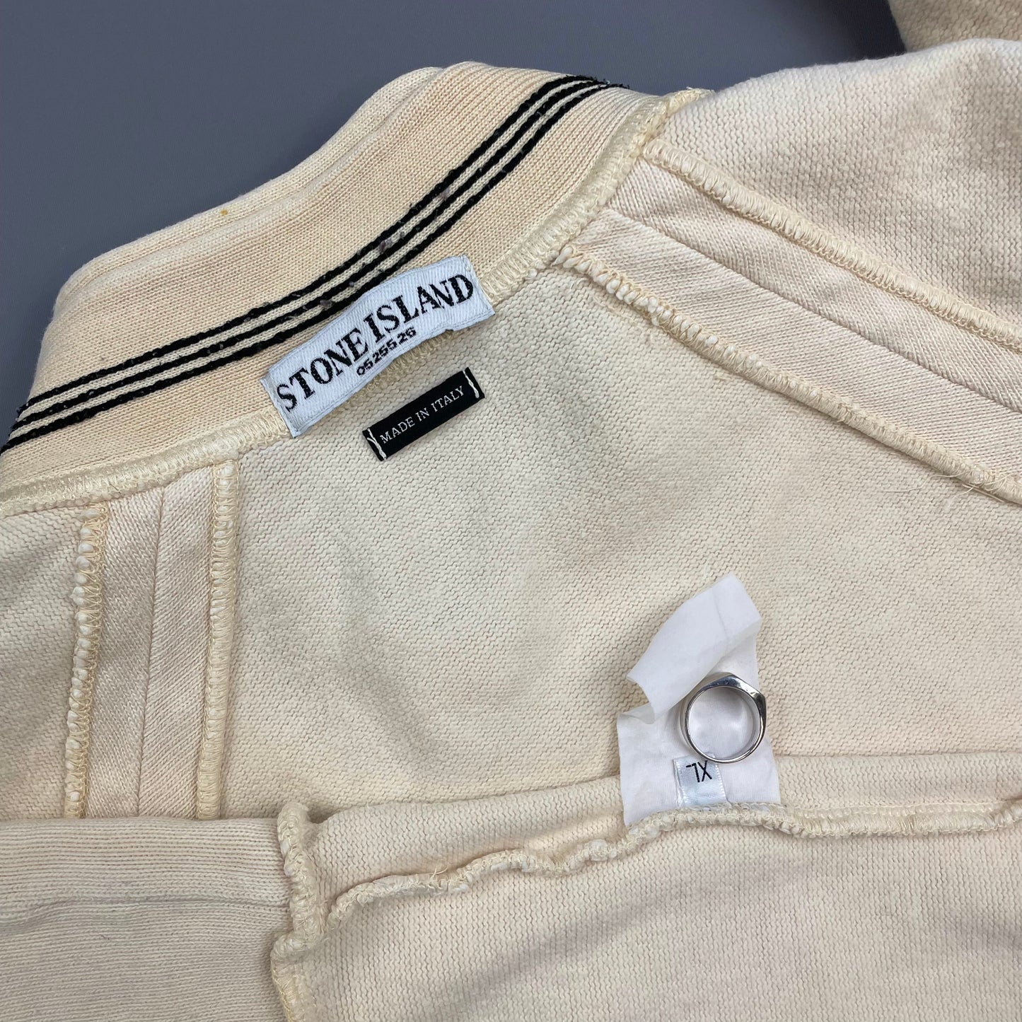 Stone Island Cream 00s Midweight Cotton Mockneck Jumper