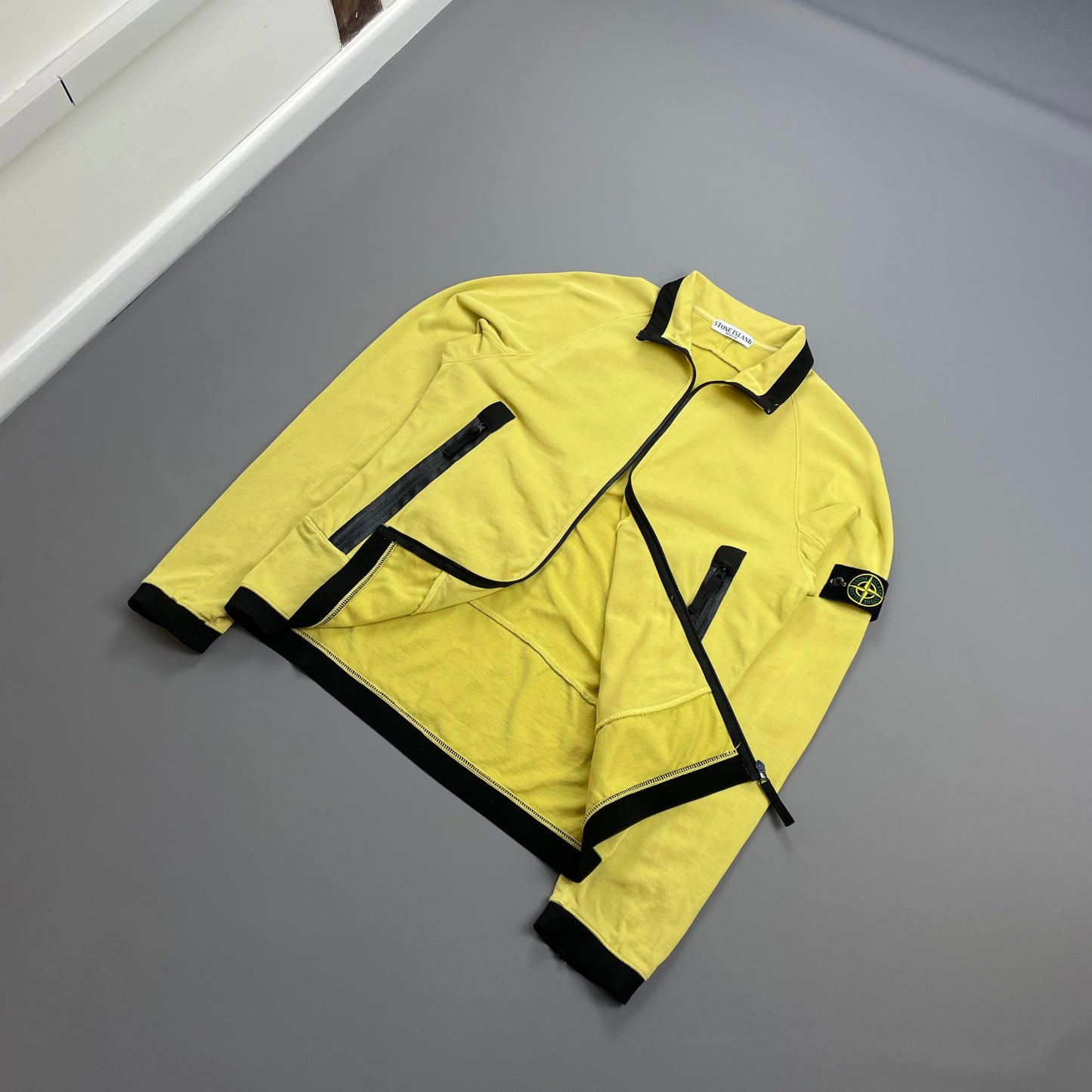Stone Island Yellow SS10 Lightweight Cotton Technical Zip-Through Jacket