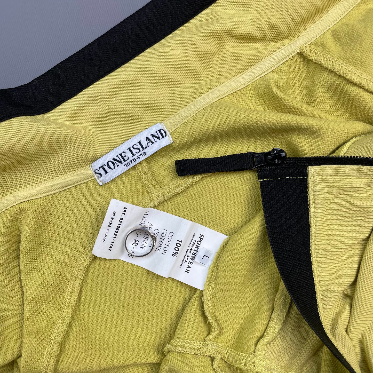 Stone Island Yellow SS10 Lightweight Cotton Technical Zip-Through Jacket