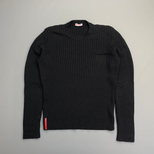 Prada Sport 00s Heavy Ribbed Wool Technical Knit Jumper