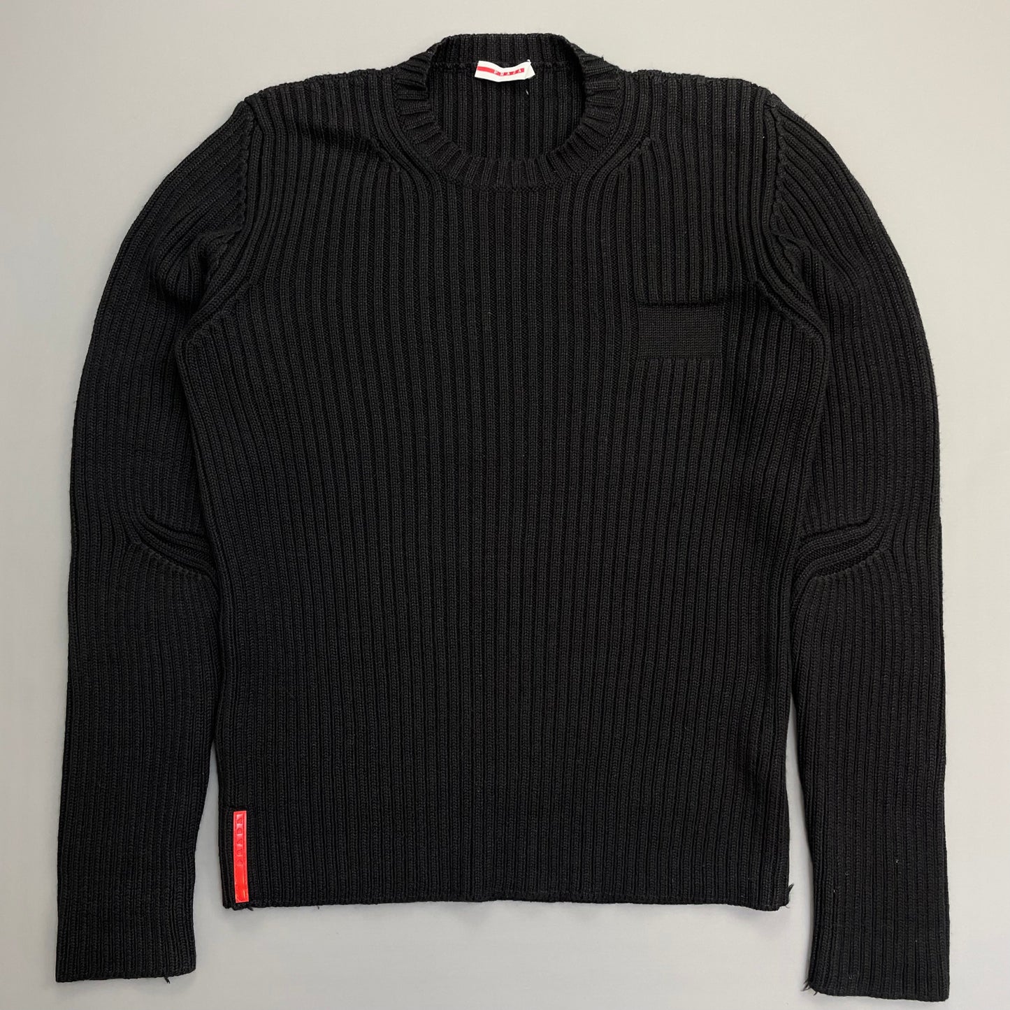 Prada Sport 00s Heavy Ribbed Wool Technical Knit Jumper