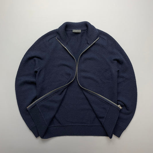Prada Navy Cashmere Knit Zip-Through Jumper 2013
