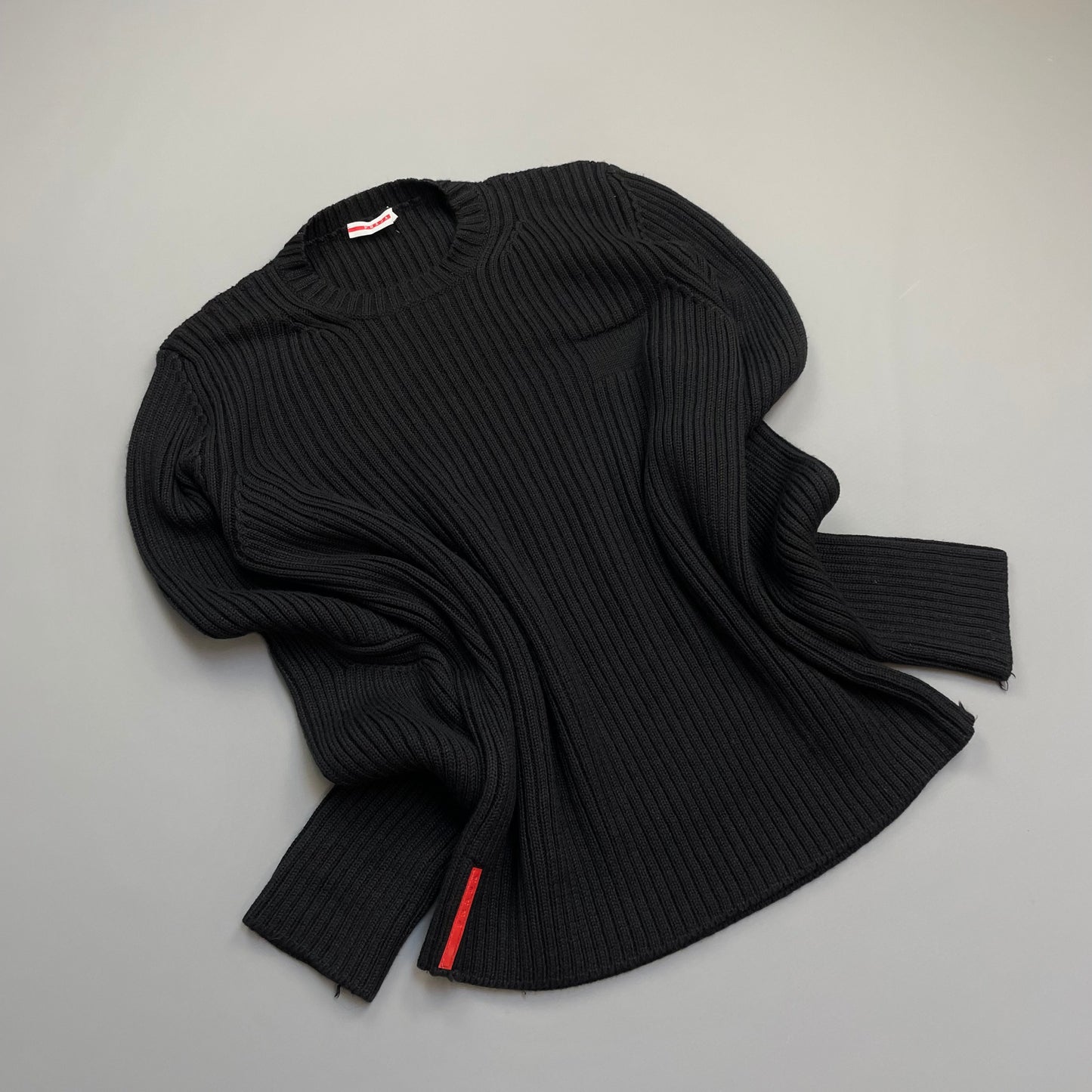 Prada Sport 00s Heavy Ribbed Wool Technical Knit Jumper