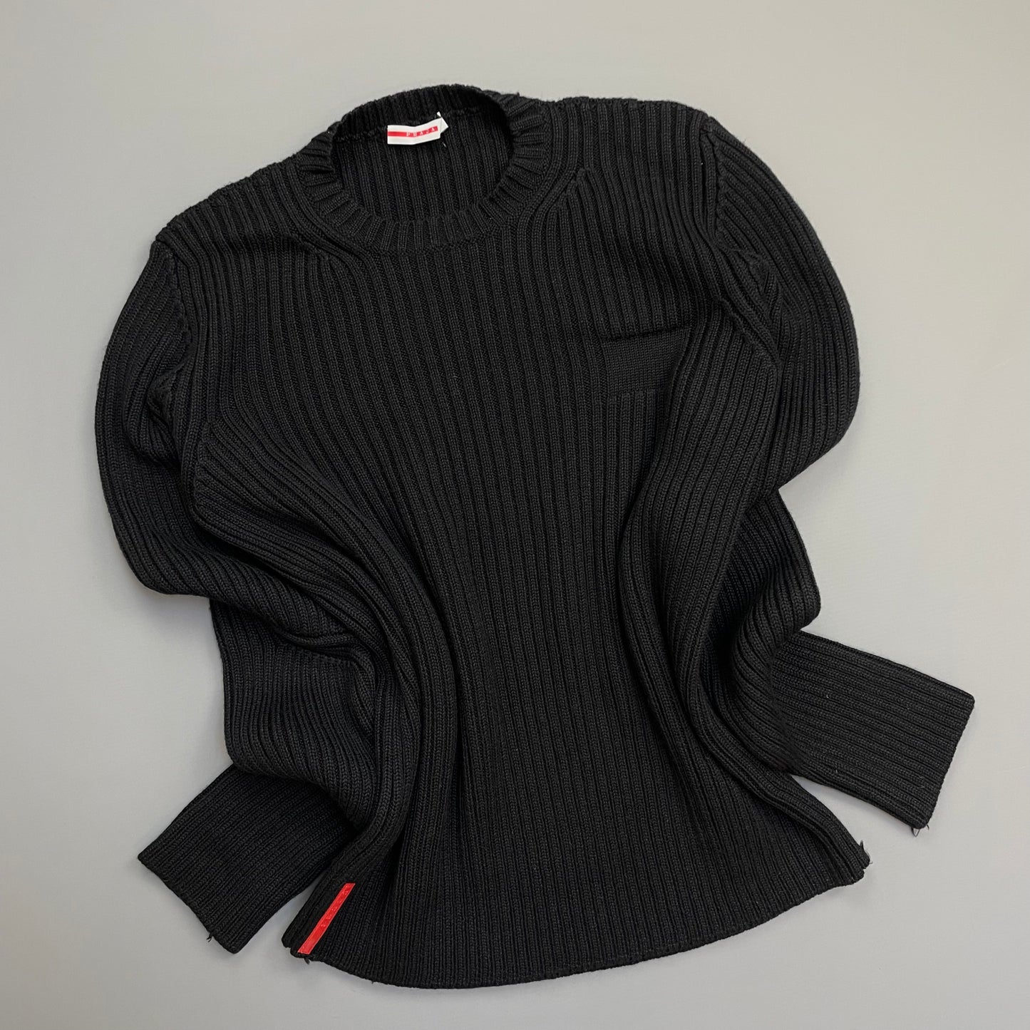 Prada Sport 00s Heavy Ribbed Wool Technical Knit Jumper