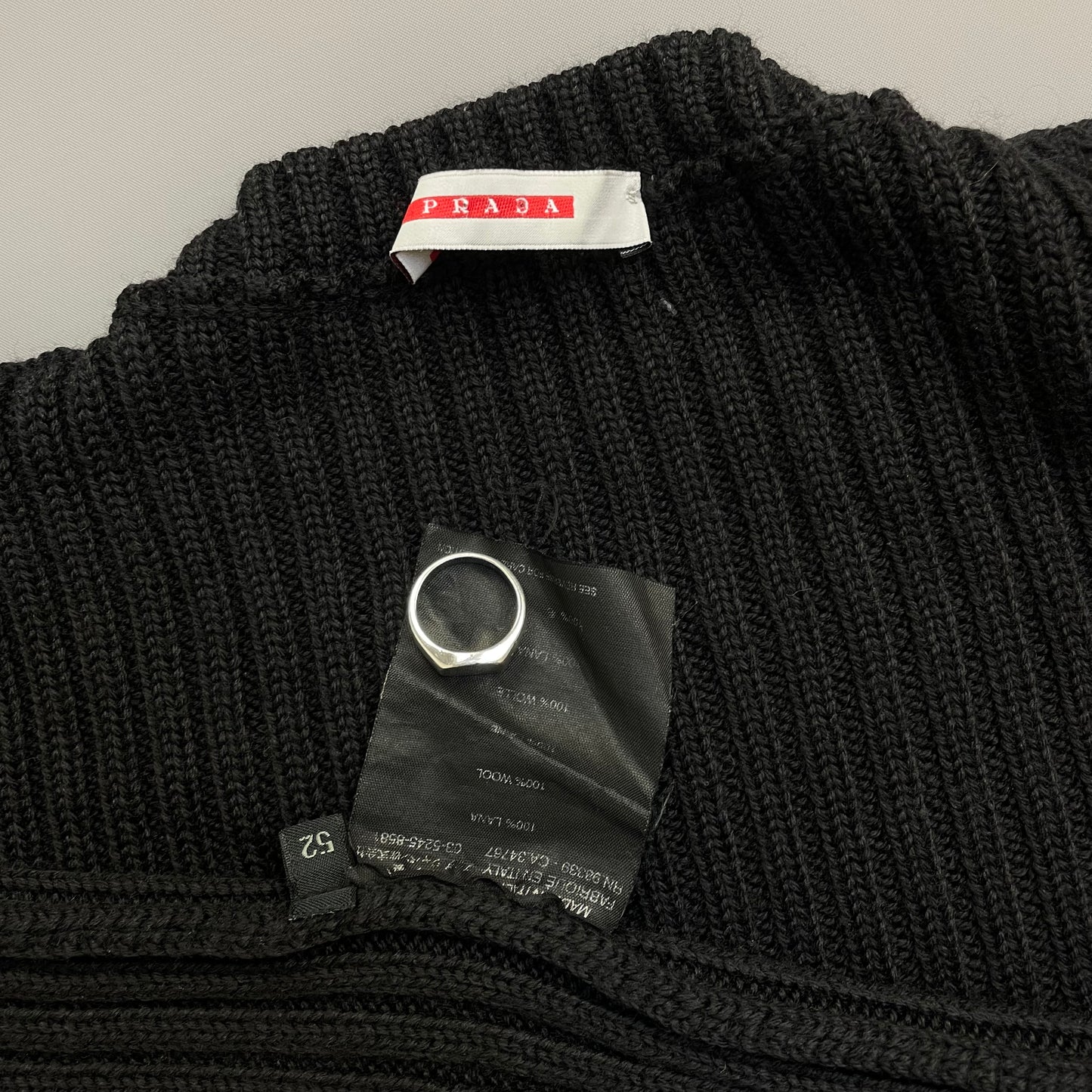 Prada Sport 00s Heavy Ribbed Wool Technical Knit Jumper