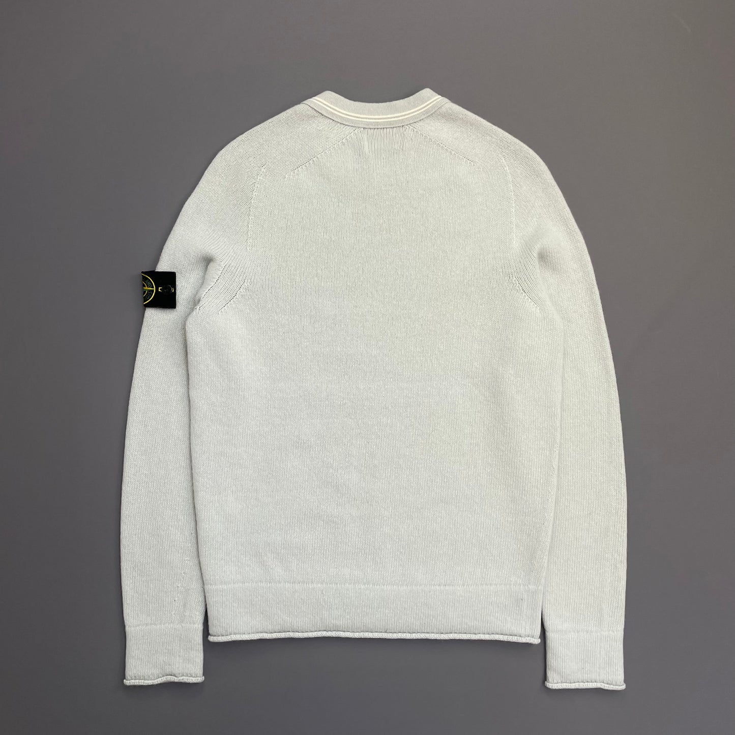 Stone Island Light Blue AW19 Midweight Soft Knit Wool Crewneck Jumper