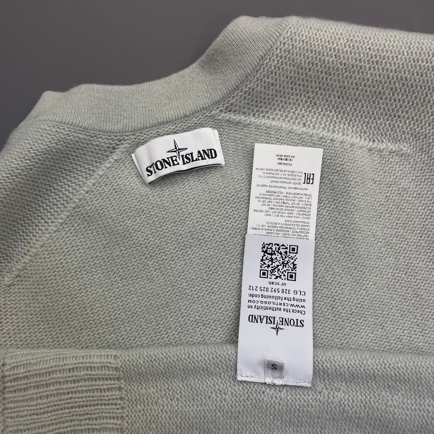Stone Island Light Blue AW19 Midweight Soft Knit Wool Crewneck Jumper