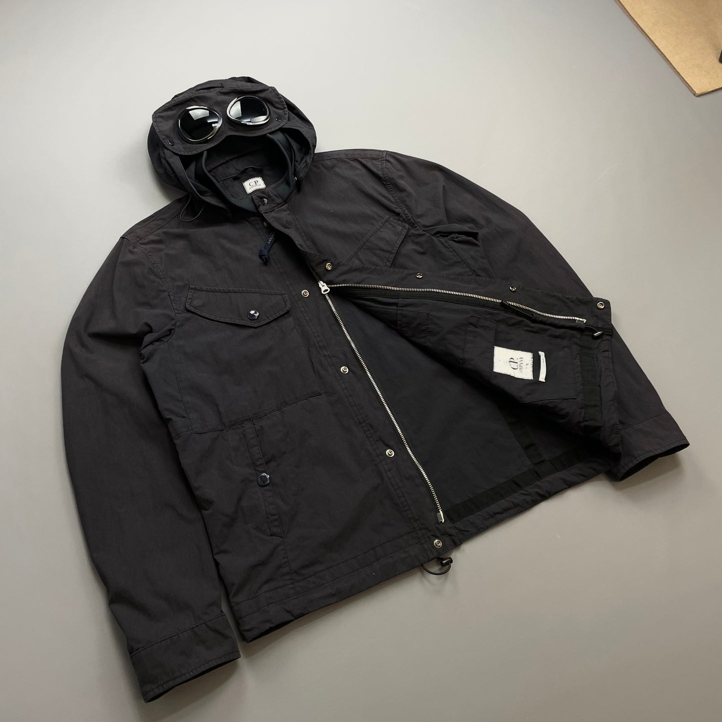 C.P. Company Black 50 Fili Detachable Hood Goggle Jacket