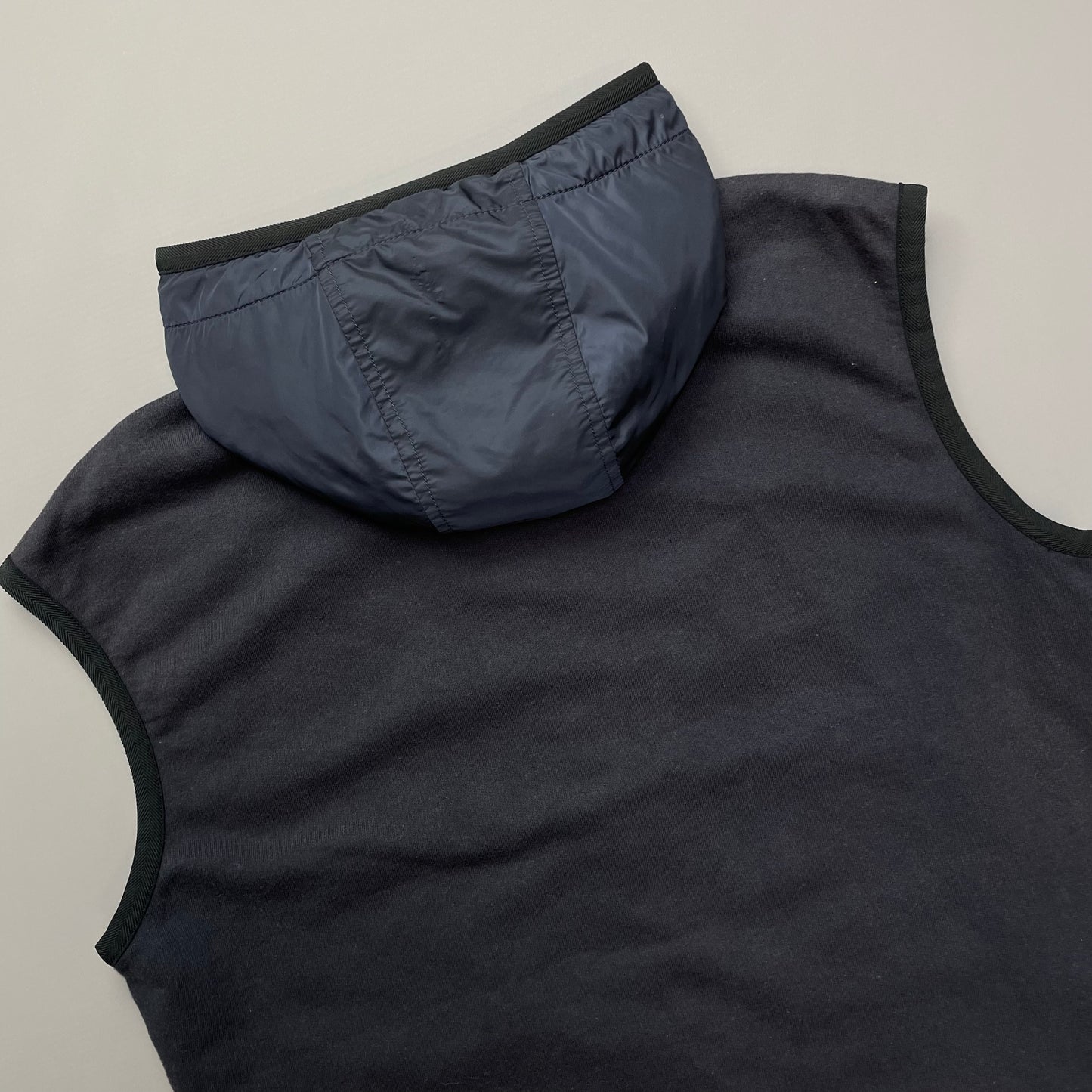 Prada Sport Navy Nylon Hooded Gilet Vest 2017
