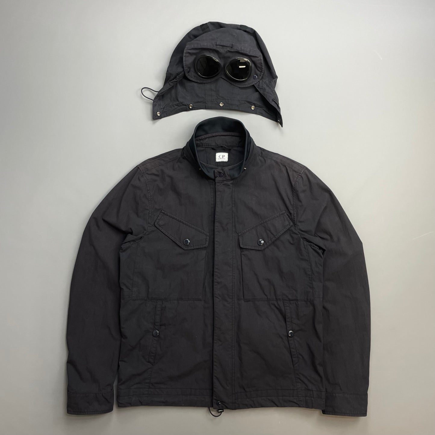 C.P. Company Black 50 Fili Detachable Hood Goggle Jacket