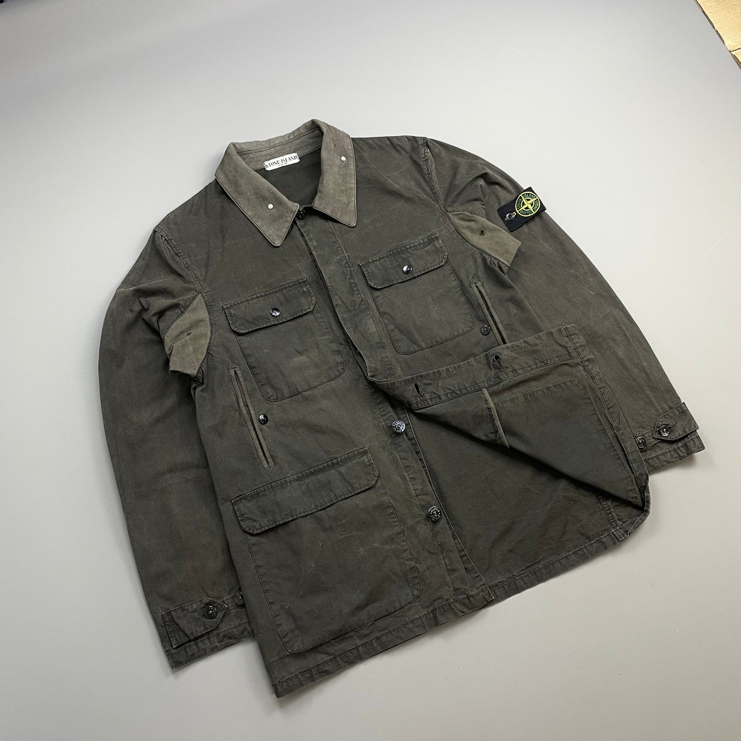 Stone Island Dark Grey SS06 Contrast Collar Multi-Pocket Field Jacket