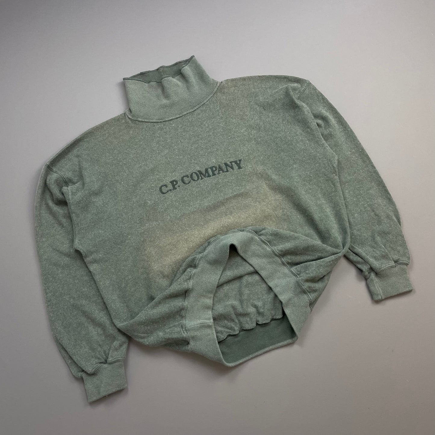 C.P. Company Turquoise 80s Angora Wool Blend High Neck Jumper