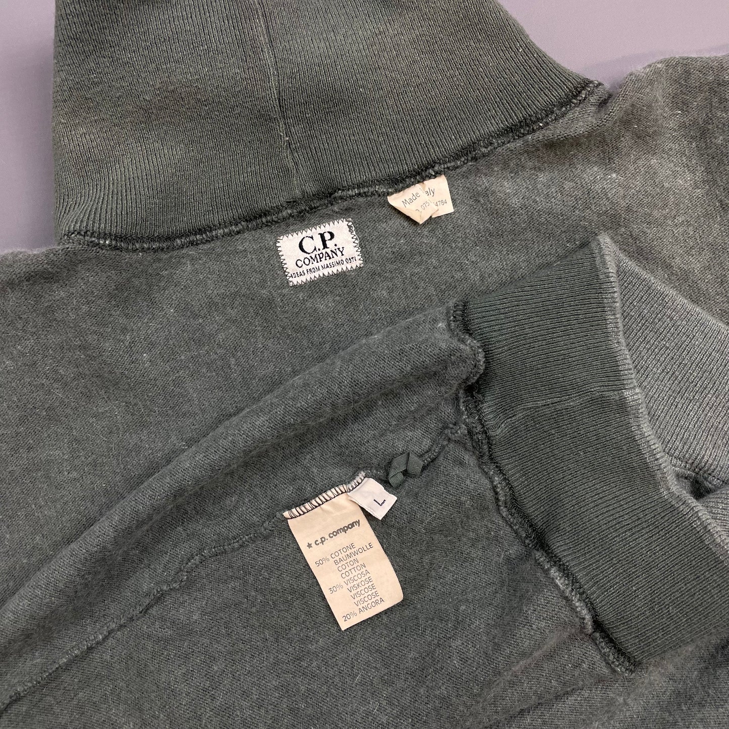 C.P. Company Turquoise 80s Angora Wool Blend High Neck Jumper