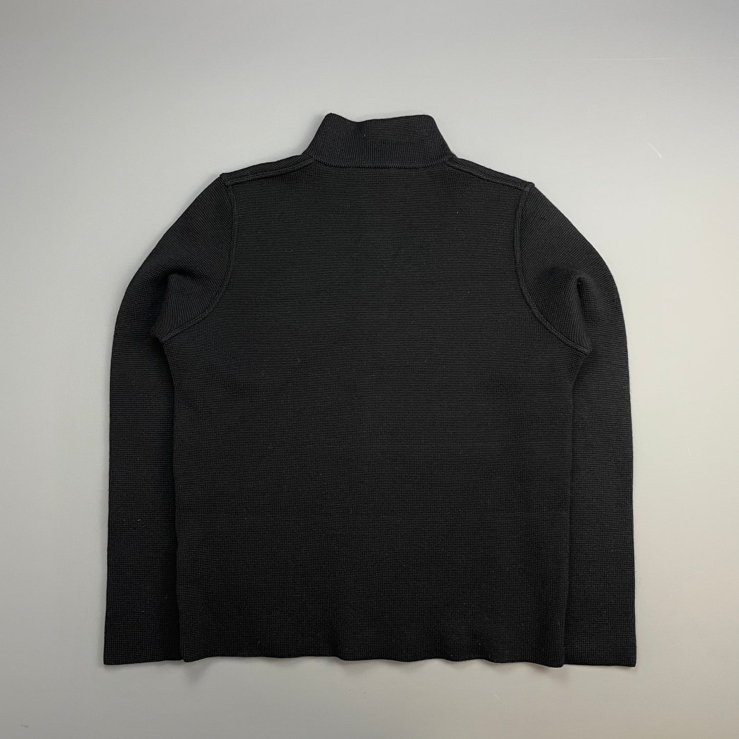 Prada Sport Black 00s Heavy Wool Knit Cardigan Jacket