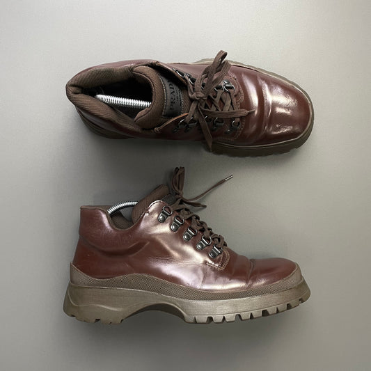 Prada Brown FW98 Leather Vibram Sole Hiking Boot