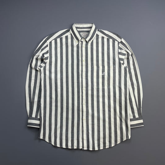 Armani Jeans Dark Grey & White 90s Striped Shirt