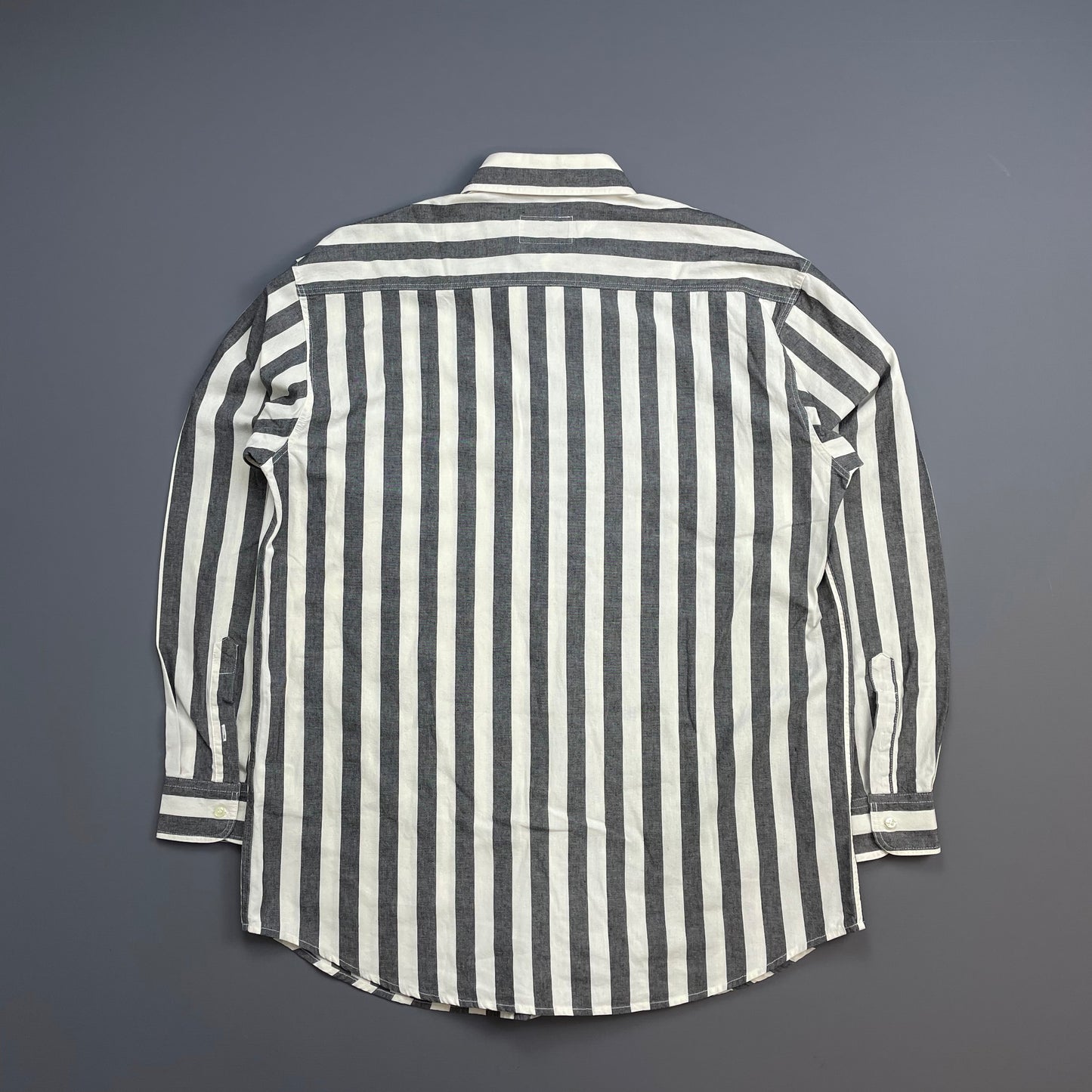 Armani Jeans Dark Grey & White 90s Striped Shirt