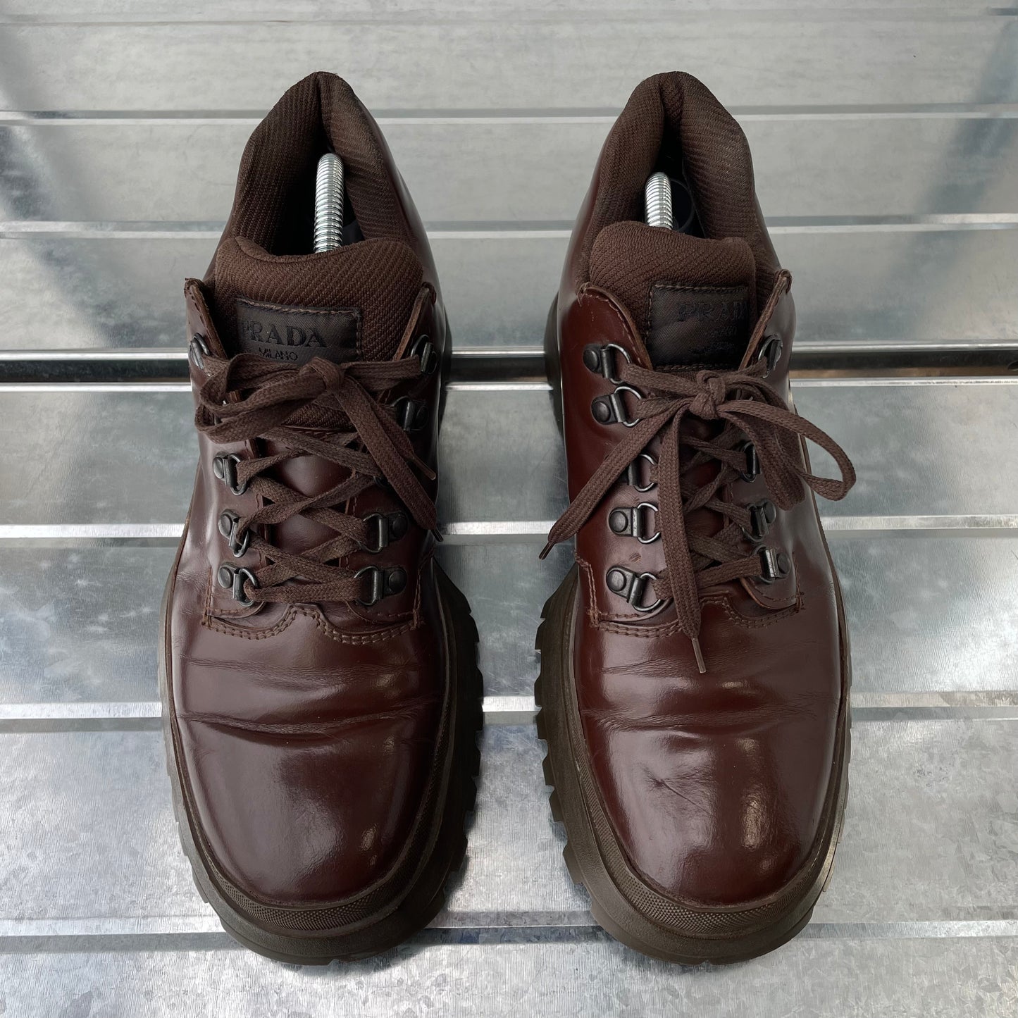 Prada Brown FW98 Leather Vibram Sole Hiking Boot