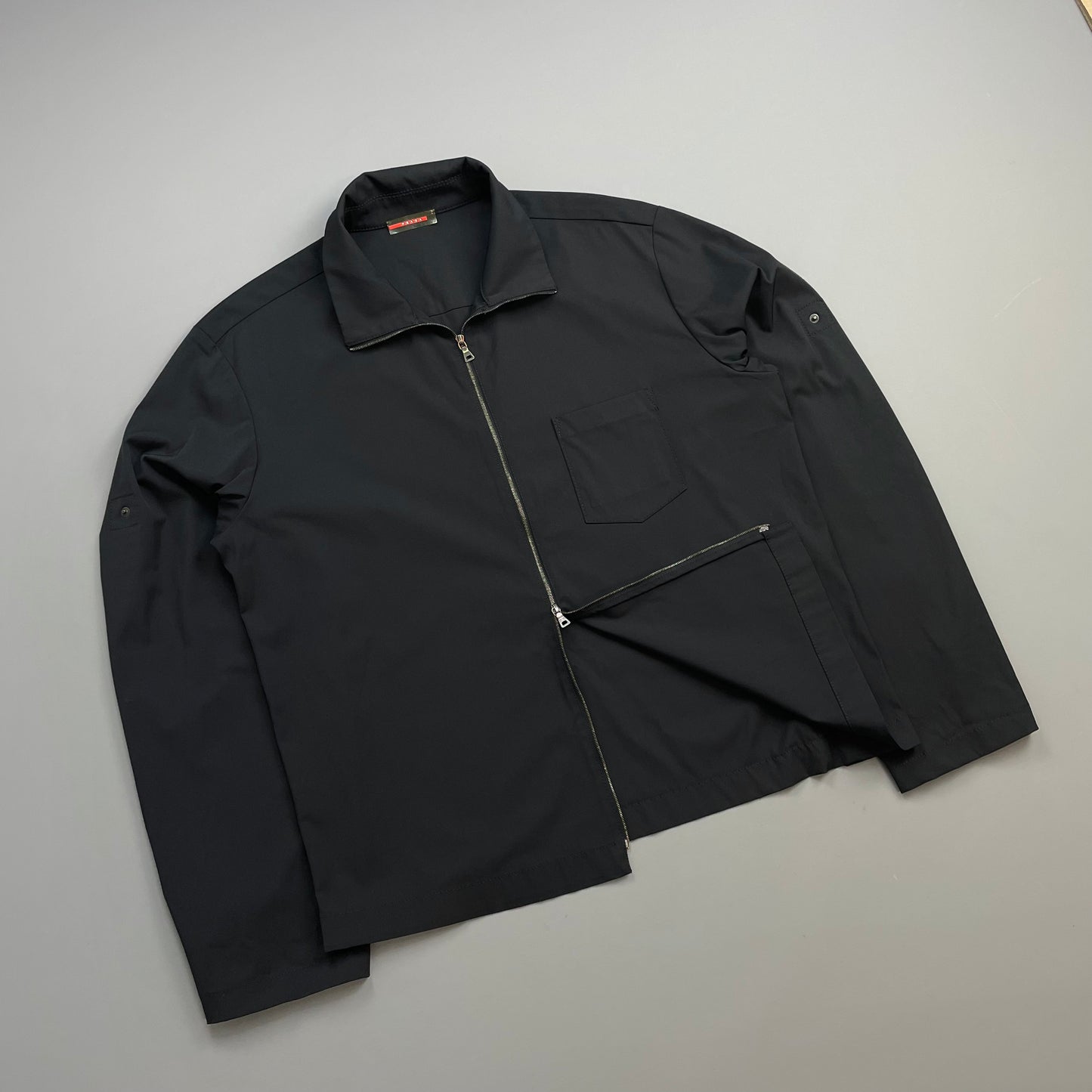 Prada Sport Navy 00s Lightweight Adjustable Sleeve Harrington Jacket