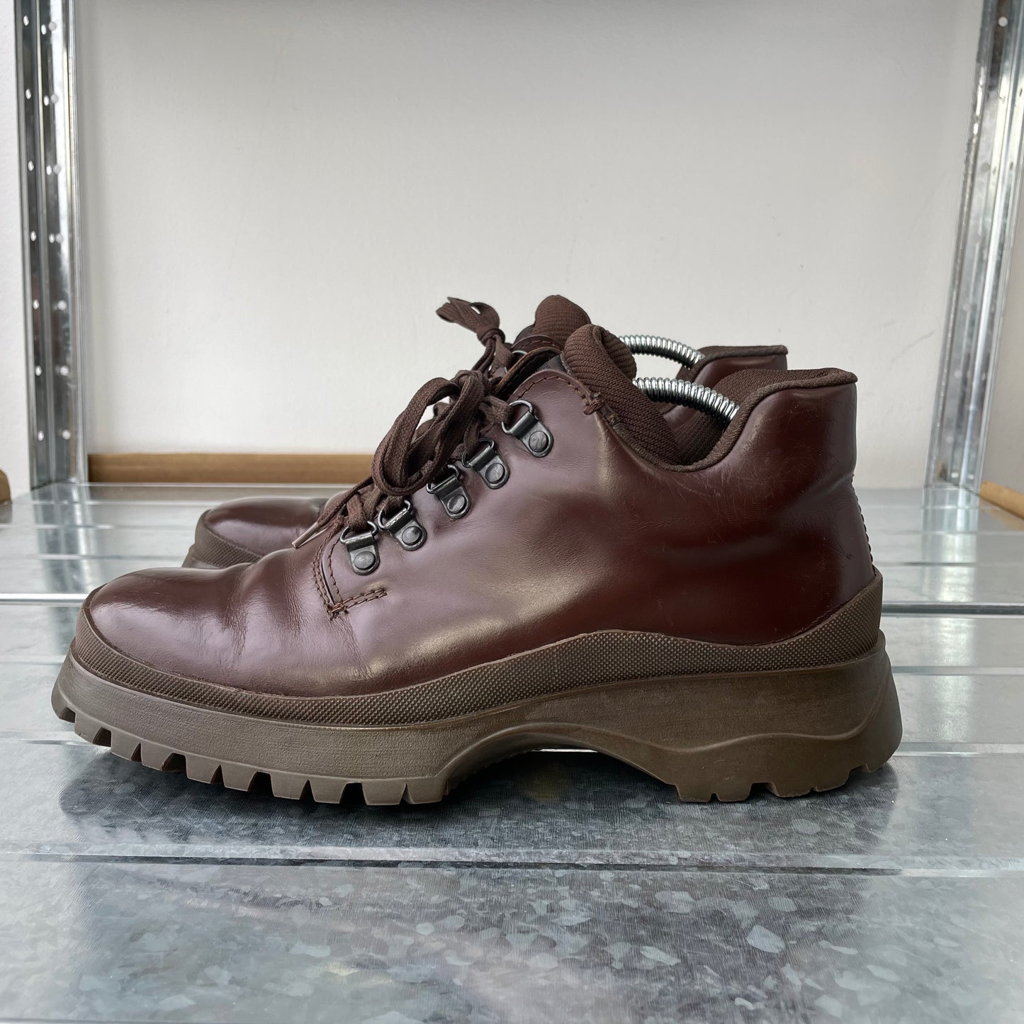 Prada Brown FW98 Leather Vibram Sole Hiking Boot