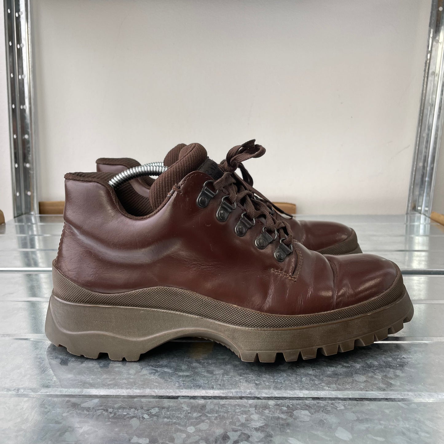 Prada Brown FW98 Leather Vibram Sole Hiking Boot