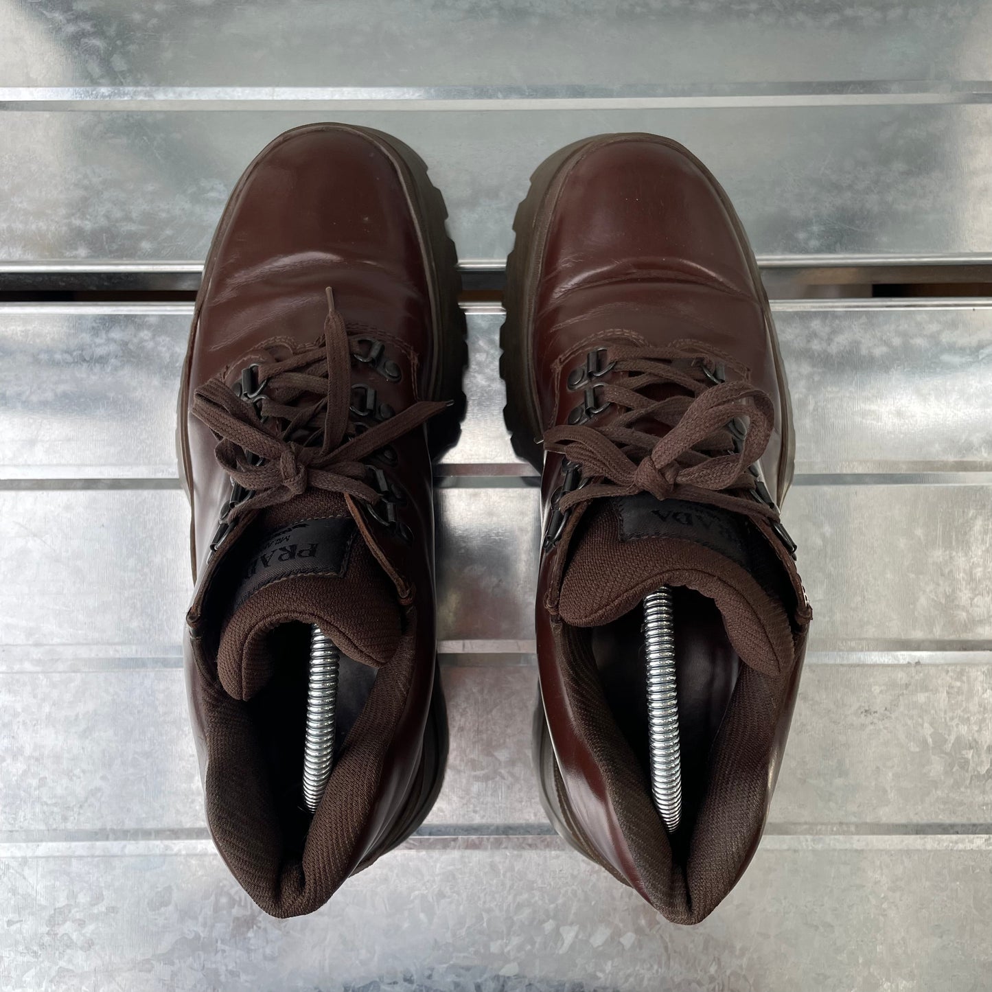 Prada Brown FW98 Leather Vibram Sole Hiking Boot