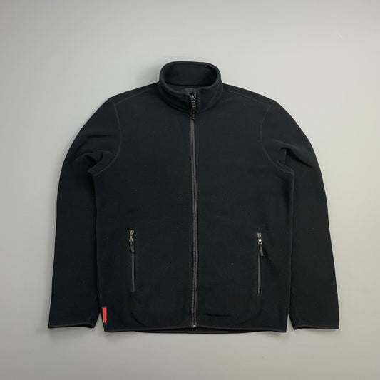 Prada Sport Black 2010 Rear Pocket Nylon Panelled Fleece Jacket