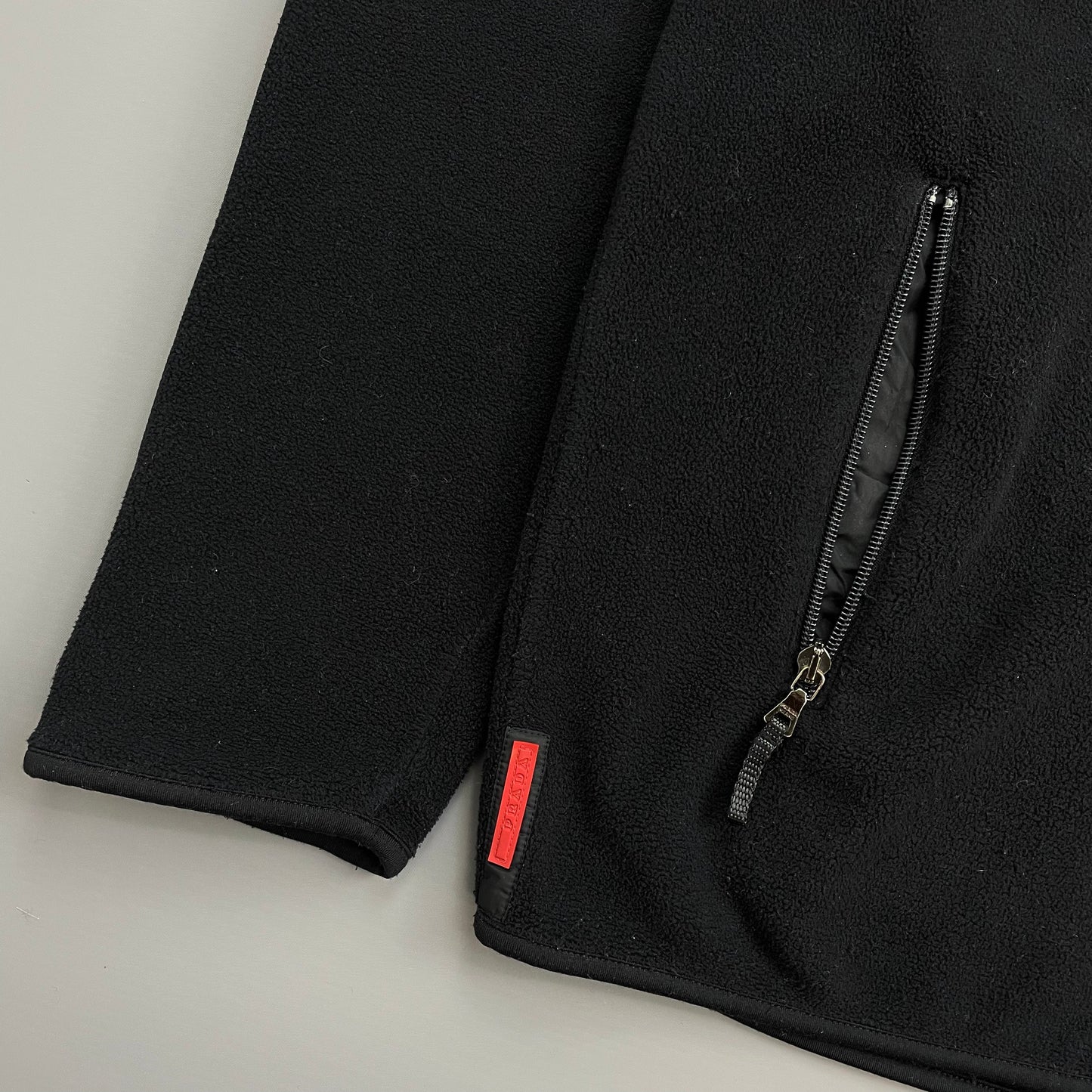 Prada Sport Black 2010 Rear Pocket Nylon Panelled Fleece Jacket