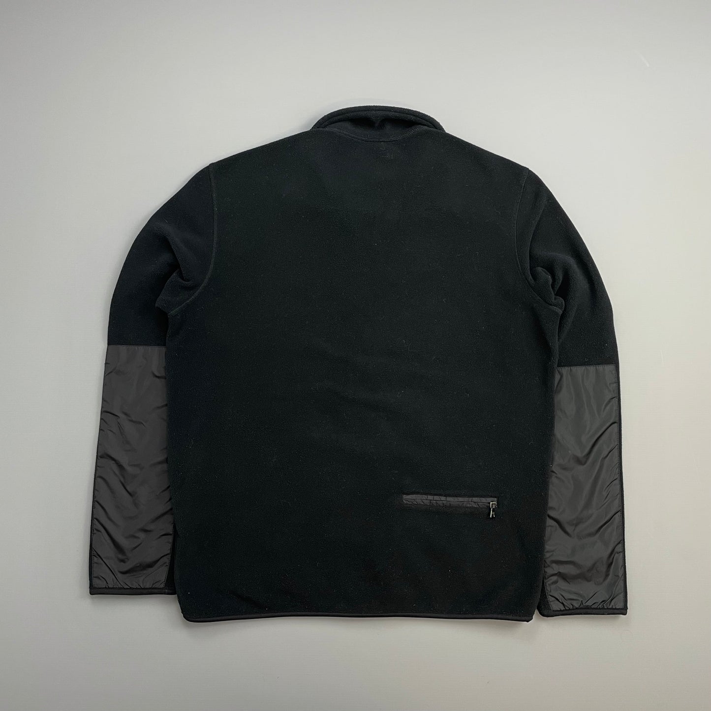 Prada Sport Black 2010 Rear Pocket Nylon Panelled Fleece Jacket